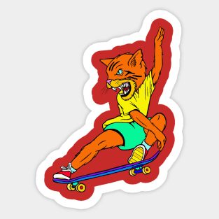 Skate Cat Sticker